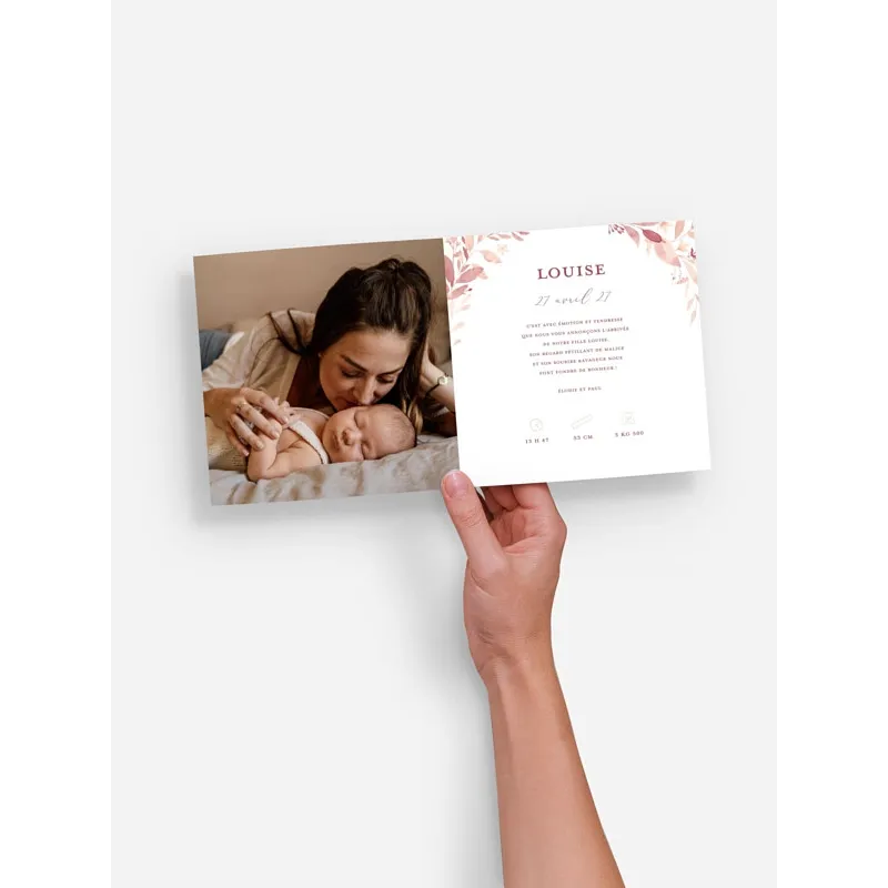 Faire-part de naissance Enfant fleur