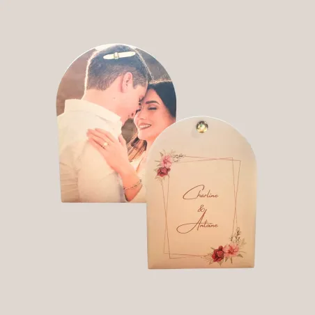 Etui à dragées mariage Fleurs en or