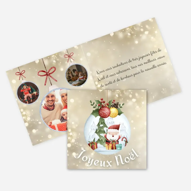Carte de voeux Boules de Noël