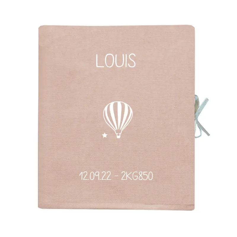 Livre de naissance personnalisé en lin