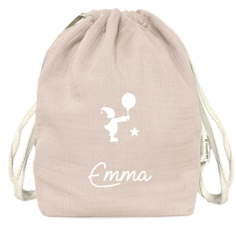 Sac à dos personnalisé en gaze de coton