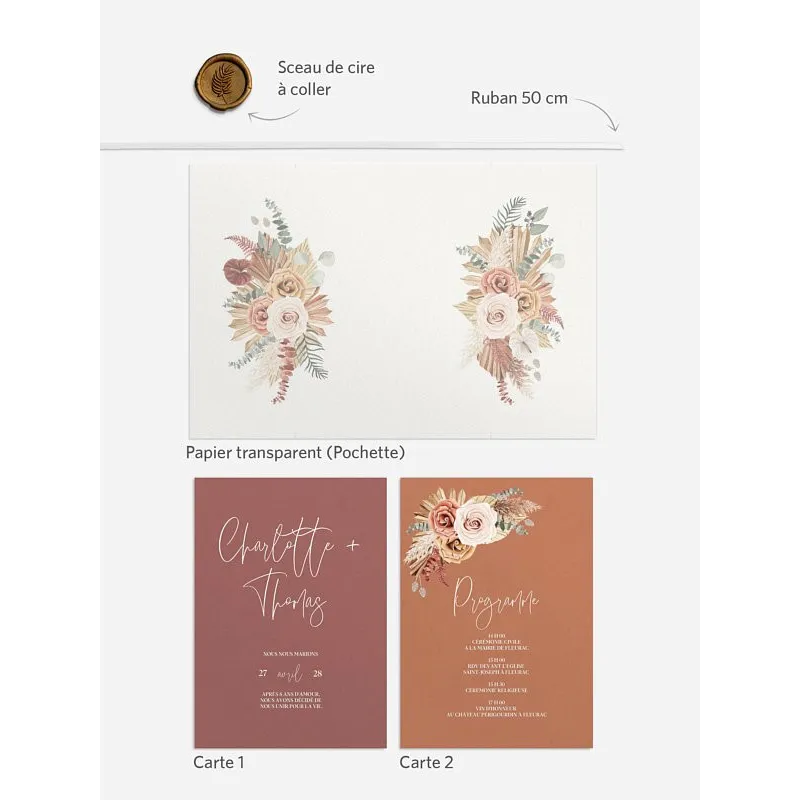 Faire-part de mariage Esprit bohémien