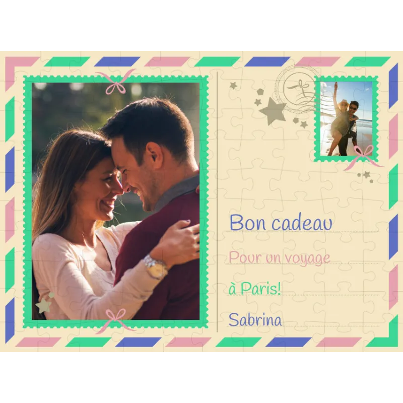 Puzzle bon cadeau à personnaliser