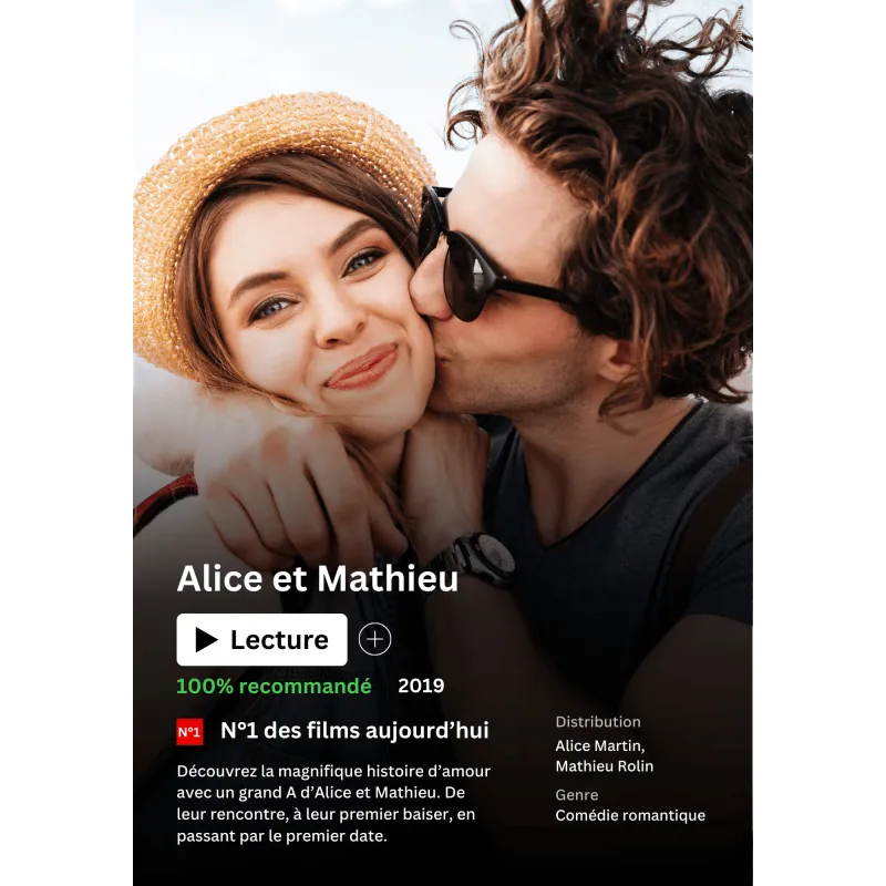 Affiche Film Couple à personnaliser