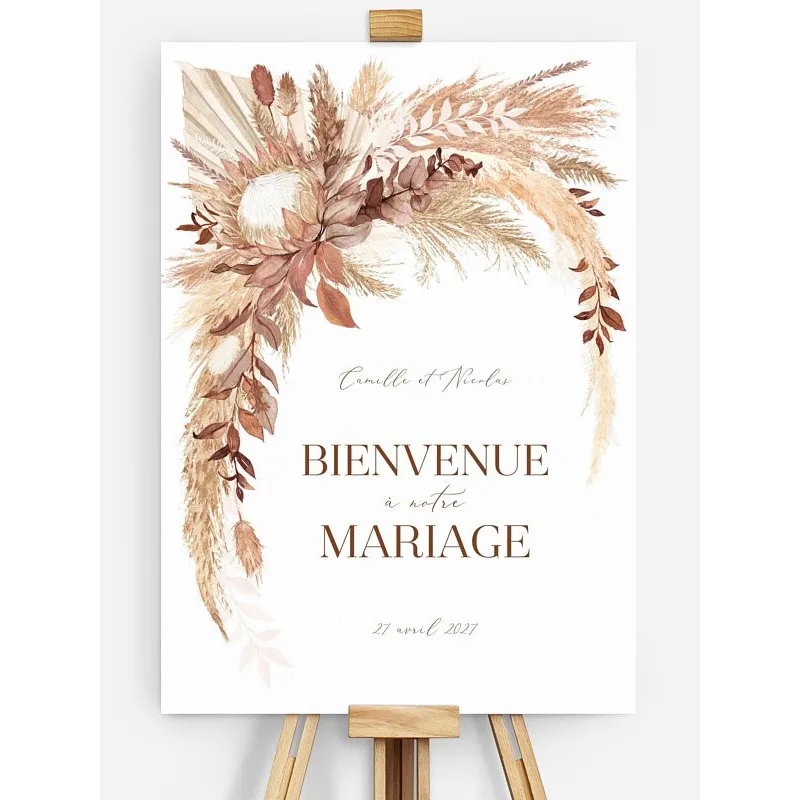 Panneau de bienvenue mariage Bohemian Bouquet
