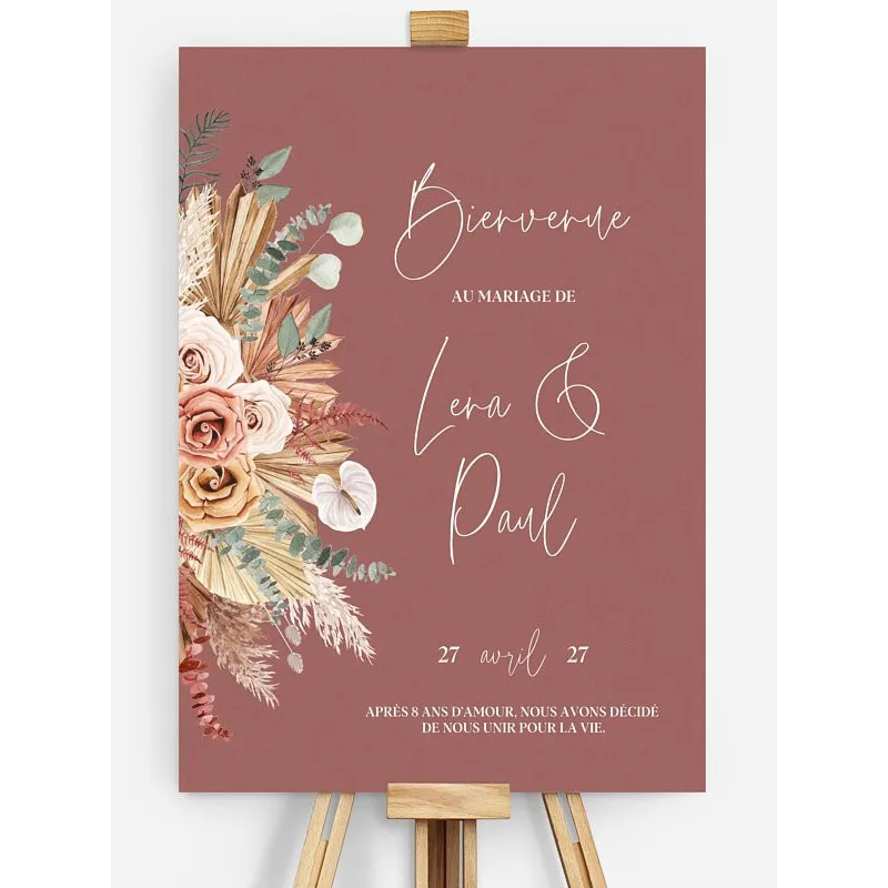 Panneau de bienvenue mariage Esprit bohémien