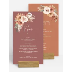 Menu de mariage Esprit bohémien