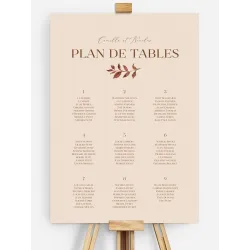 Plan de tables mariage Bohemian Bouquet