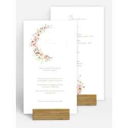 Menu de mariage Arche de fleurs