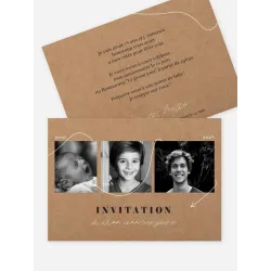 Invitation anniversaire Au fil du temps