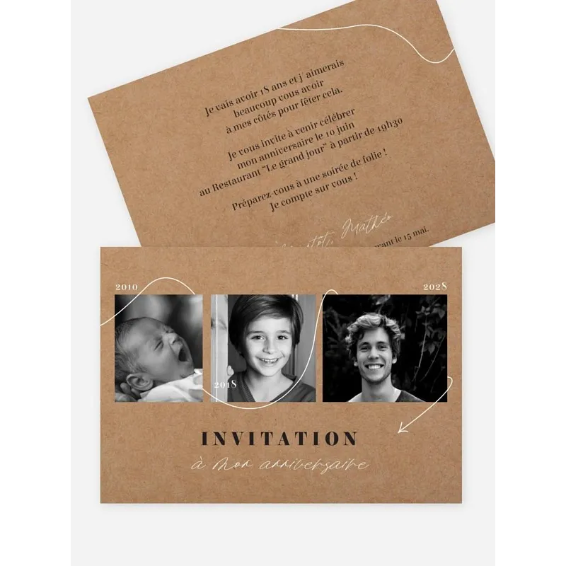 Invitation anniversaire Au fil du temps