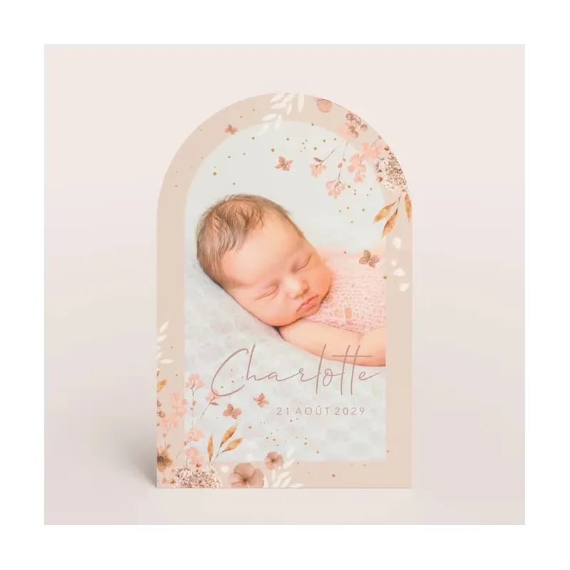 Faire-part de naissance Fleurs séchées