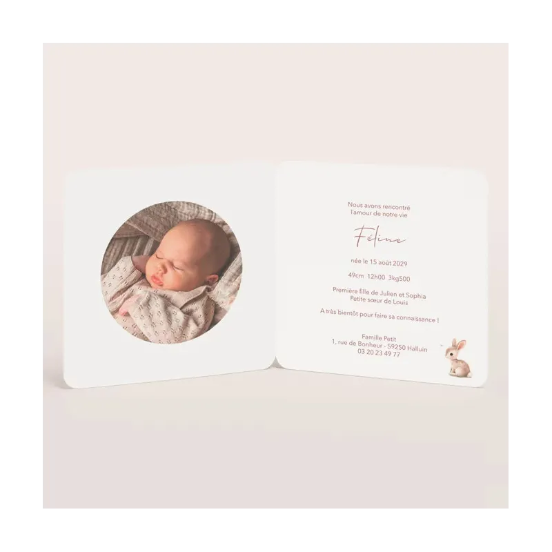 Faire-part de naissance Jardin en fleurs