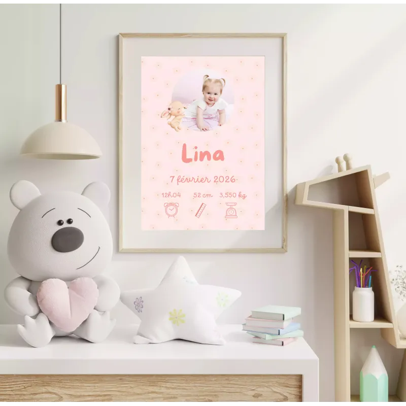 Affiche naissance Lapin