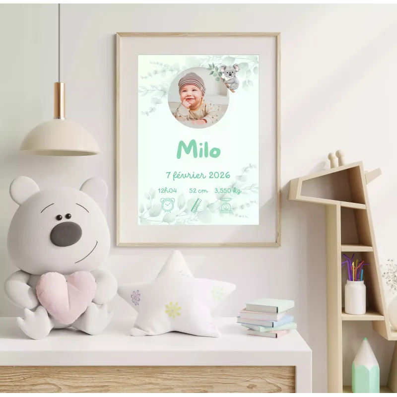 Affiche naissance Koala