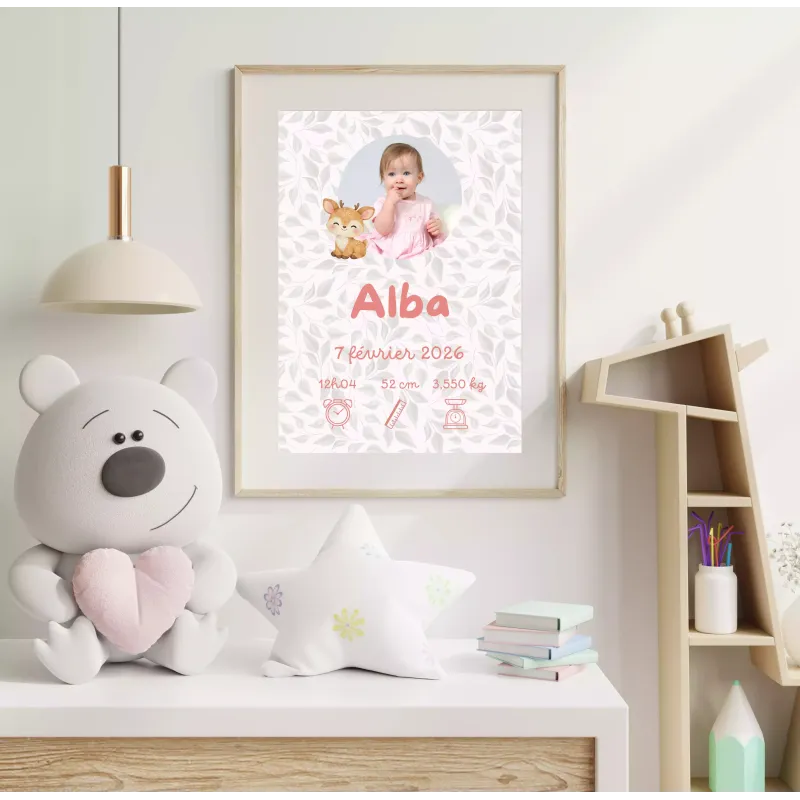Affiche naissance Faon