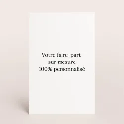 Faire-part simple - portrait avec bords droits (11 x 17 cm)