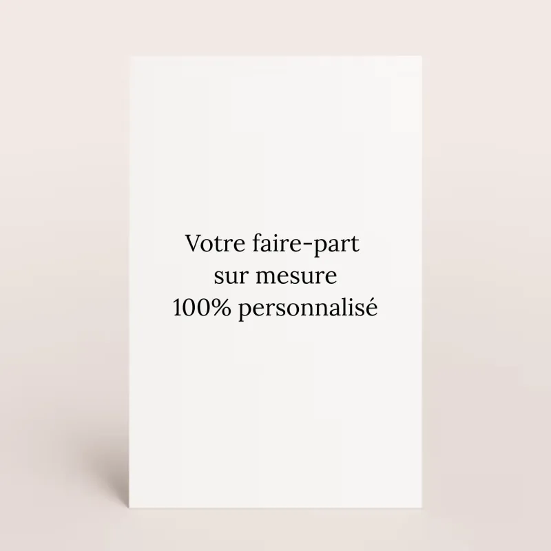 Faire-part simple - portrait avec bords droits (11 x 17 cm)