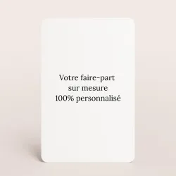 Faire-part simple - portrait avec bords arrondis (11 x 17 cm)