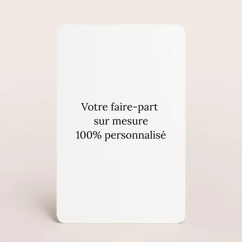 Faire-part simple - portrait avec bords arrondis (11 x 17 cm)