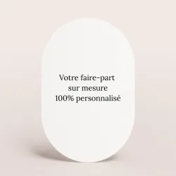 Faire-part simple - portrait avec une forme ovale (11 x 17 cm)