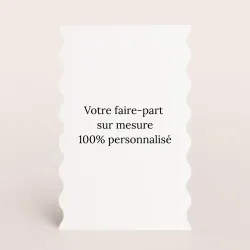 Faire-part simple - portrait avec bordure en vagues (11 x 17 cm)