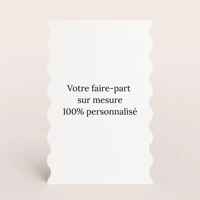 Faire-part simple - portrait avec bordure en vagues (11 x 17 cm)