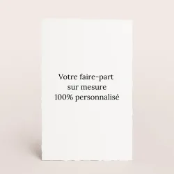 Faire-part simple - portrait avec bordure crantée (11 x 17 cm)