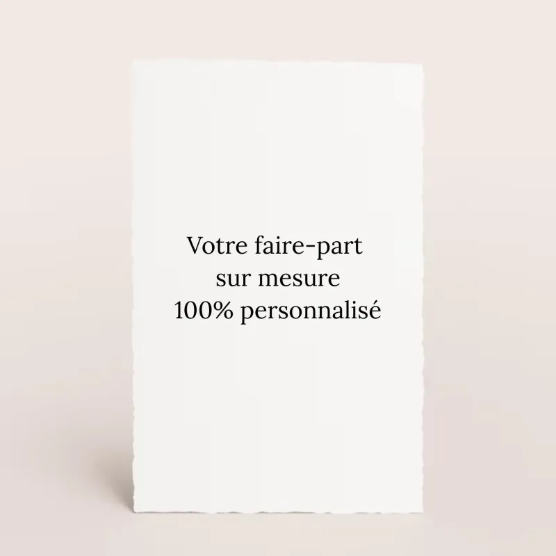 Faire-part simple - portrait avec bordure crantée (11 x 17 cm)