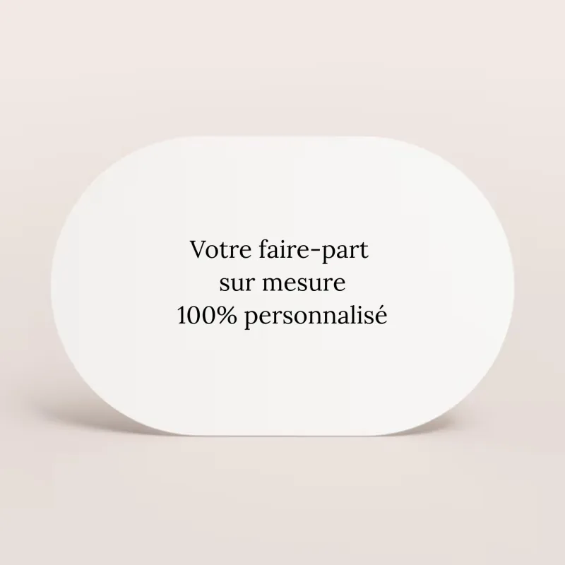Faire-part simple - paysage avec une forme ovale (17 x 11 cm)
