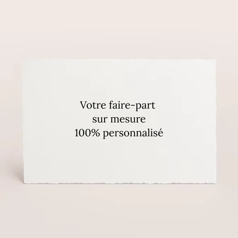 Faire-part simple - paysage avec bordure crantée (17 x 11 cm)
