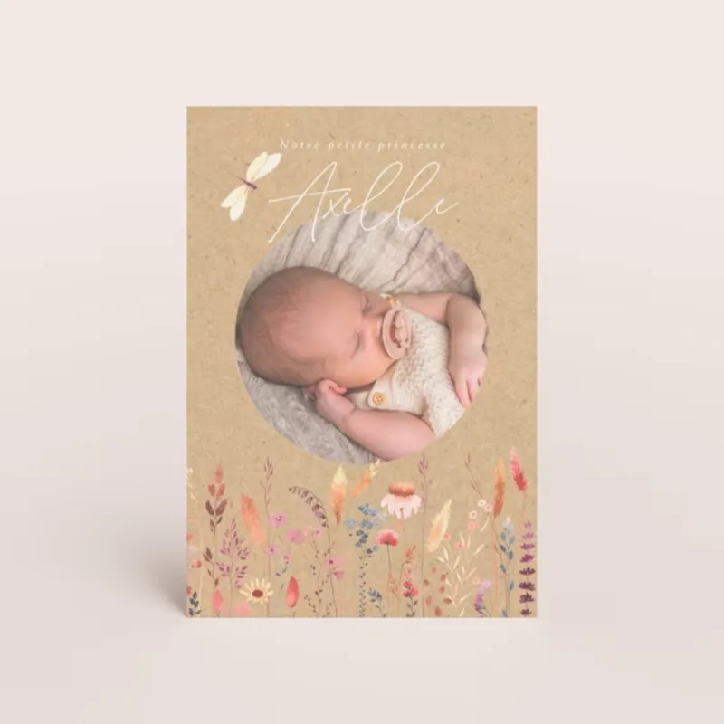Faire-part de naissance Jardin romantique
