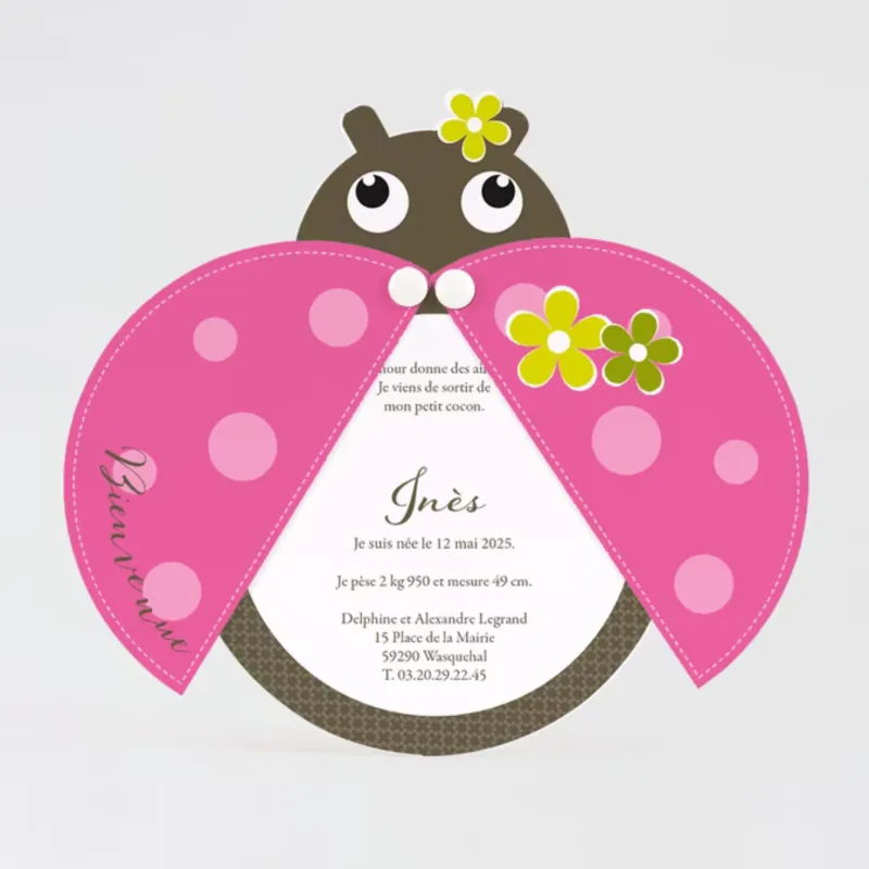 Faire-part de naissance Coccinelle