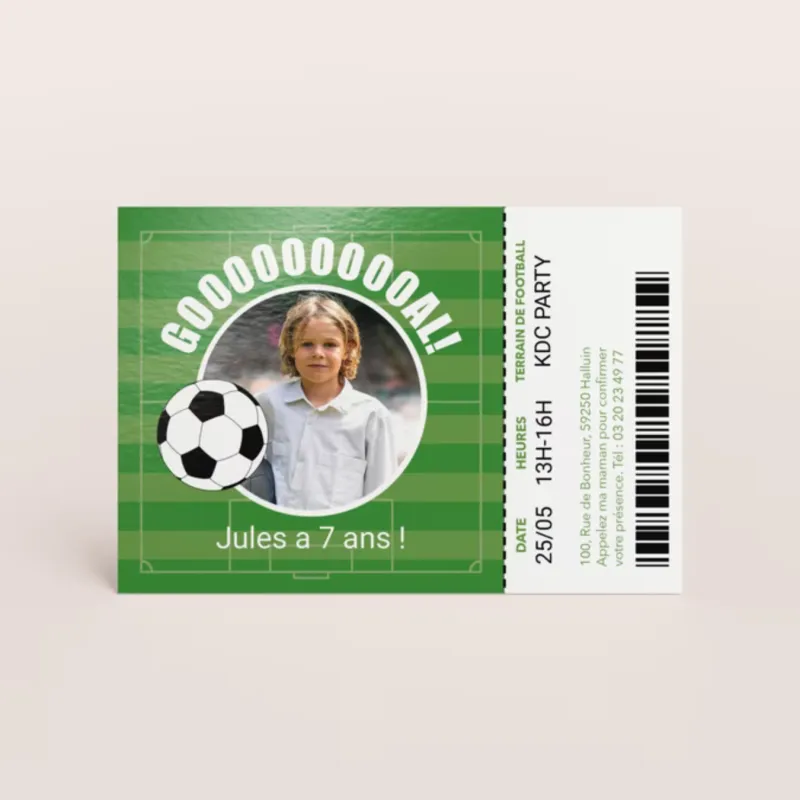 Invitation anniversaire Fan de foot