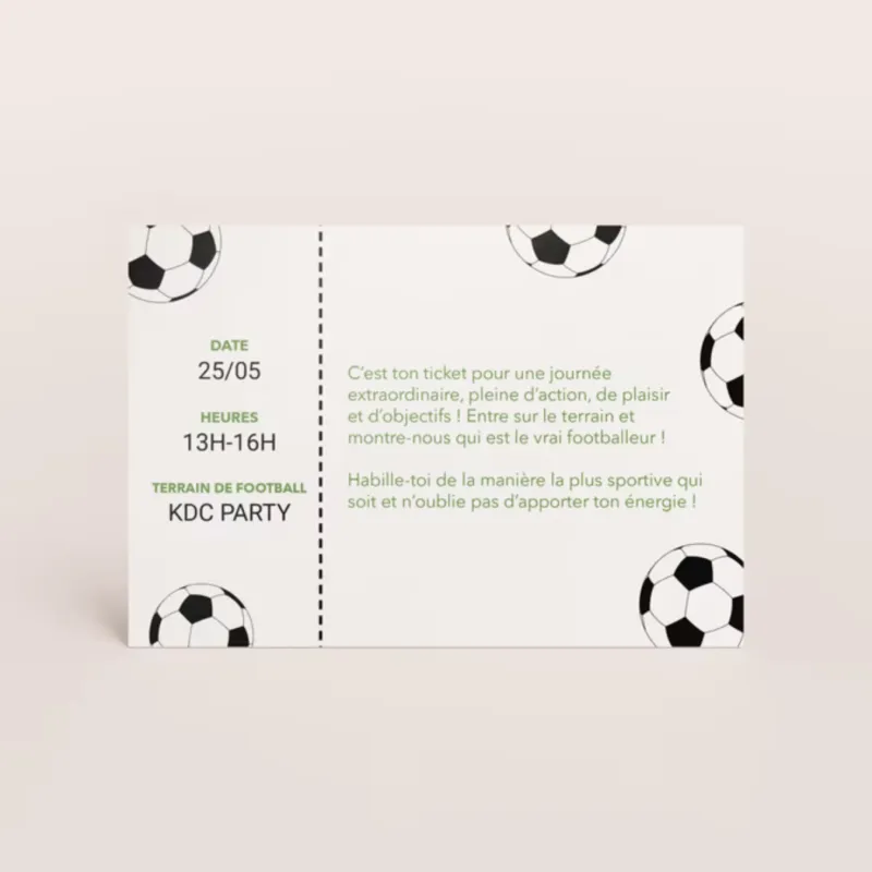 Invitation anniversaire Fan de foot