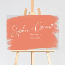 Panneau de bienvenue mariage Aquarelle en plexiglas
