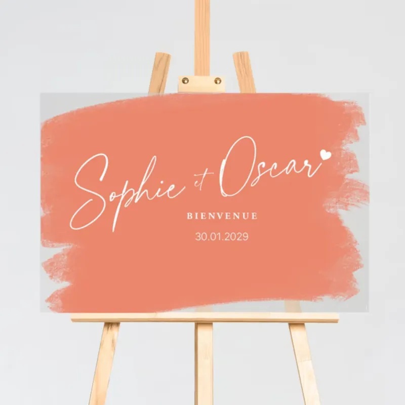 Panneau de bienvenue mariage Aquarelle en plexiglas