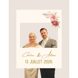 Photobooth mariage Fleurs en or