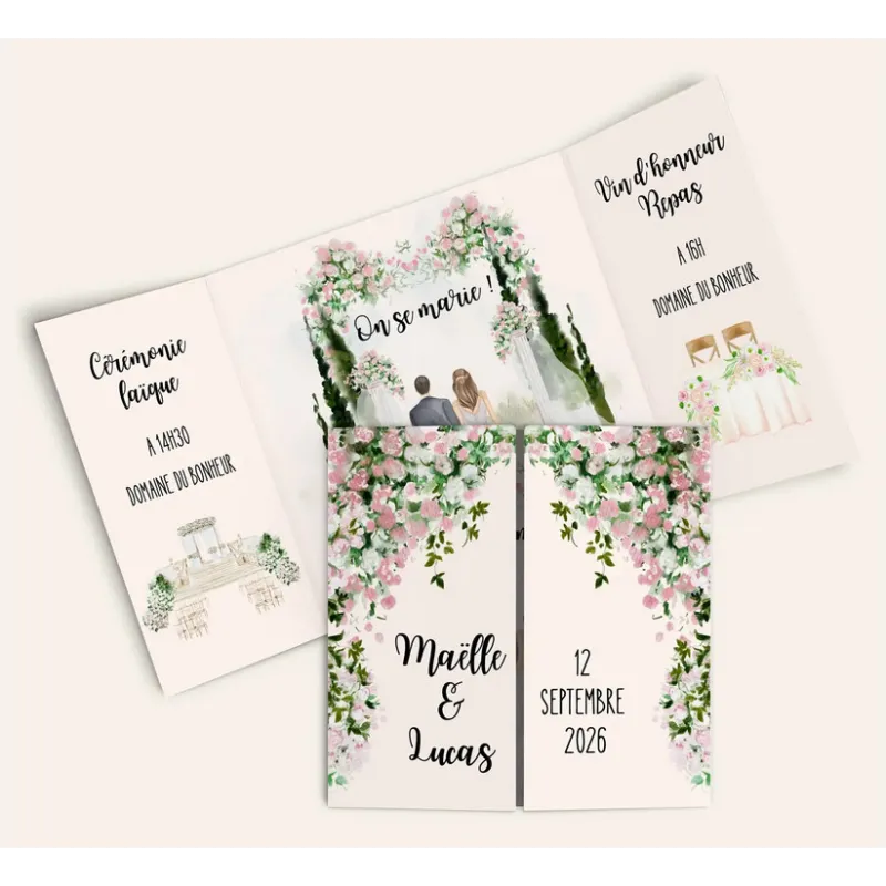 Faire-part de mariage Aquarelle florale