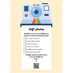 Cartes mariage "Défi photos" - Pack de 10 cartes