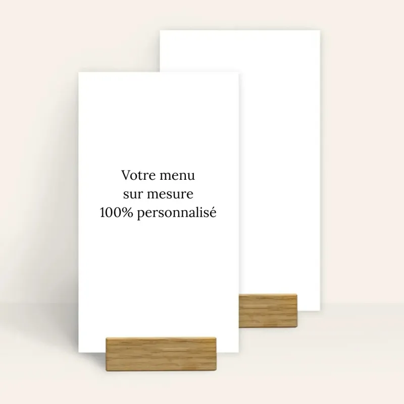 Menu sur mesure