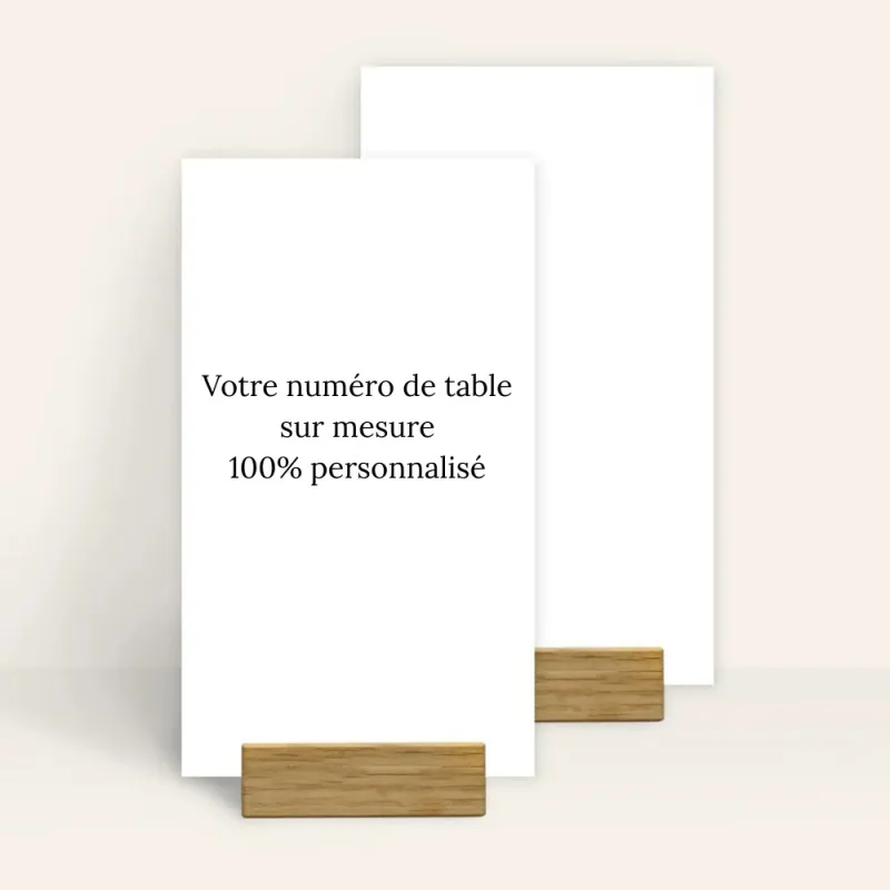 Numéro de table sur mesure