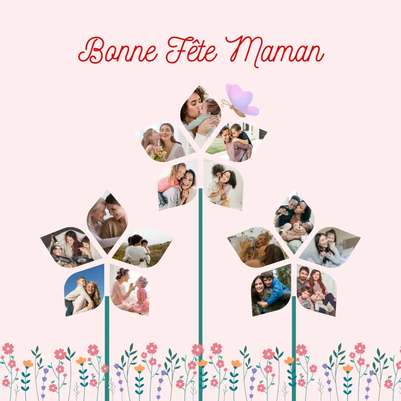 Coussin Maman fleuri