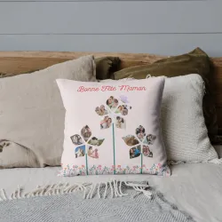 Coussin Maman fleuri
