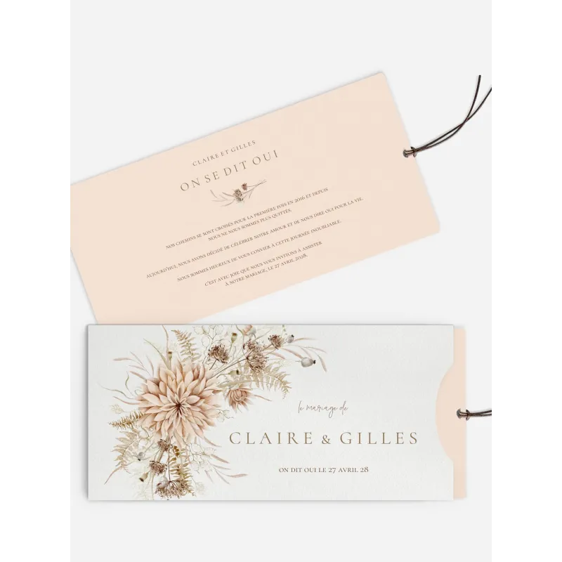 Faire-part de mariage Souffle de Boho