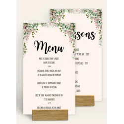 Menu de mariage Aquarelle florale
