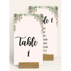 Numéro de table mariage Aquarelle florale