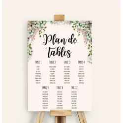 Plan de tables mariage Aquarelle florale