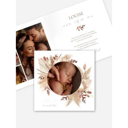 Faire-part de naissance Jolies fleurs séchées
