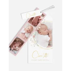 Faire-part de naissance Fleurs Roses